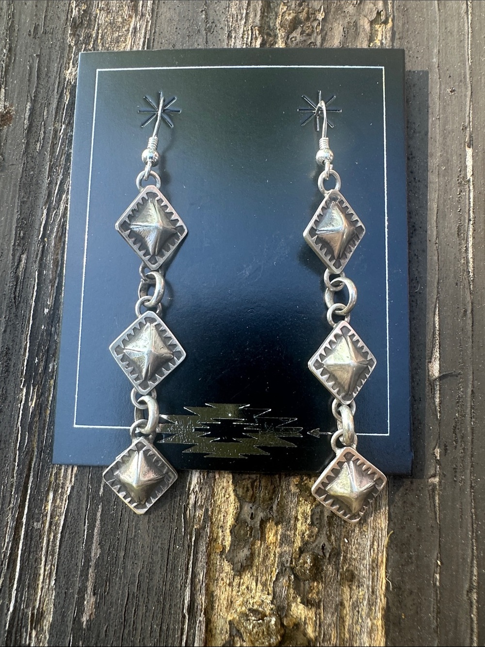 Navajo Dakota Willie Sterling Silver Dangle Earrings
